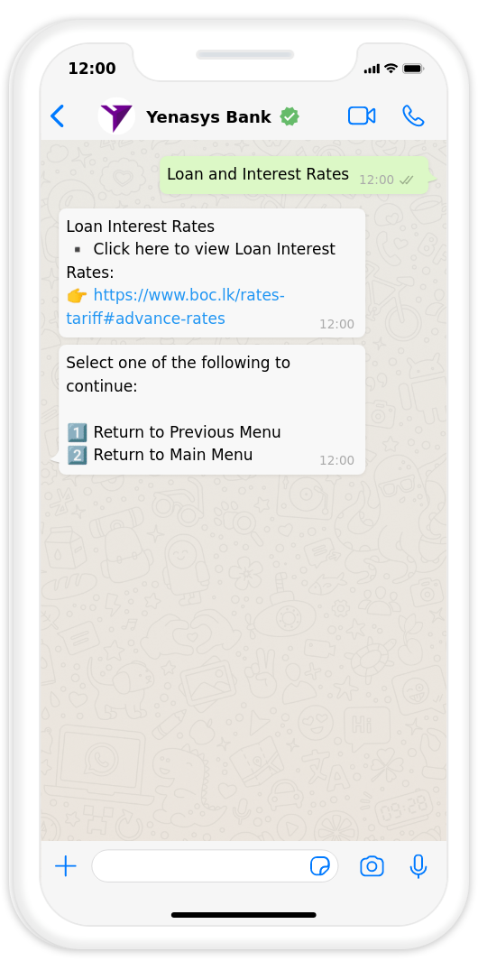 WhatsApp Banking - Interest Rates & Charges